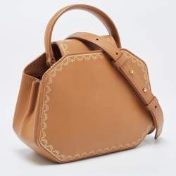 Pre Owned Cartier Tan Leather Mini Guirlande De Cartier Top Handle Bag