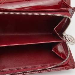 Pre Owned Cartier Red Patent Leather Happy Birthday French Wallet