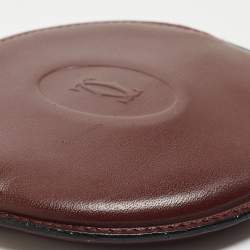 Pre Owned Cartier Burgundy Leather Must De Round Coin Purse
