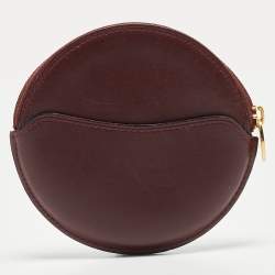 Pre Owned Cartier Burgundy Leather Must De Round Coin Purse