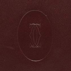Pre Owned Cartier Burgundy Leather Must De Round Coin Purse