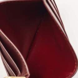 Pre Owned Cartier Burgundy Leather Card Holder