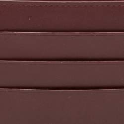 Pre Owned Cartier Burgundy Leather Card Holder