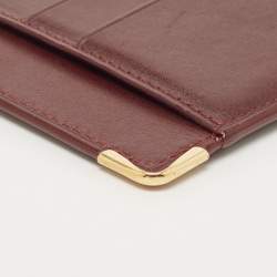 Pre Owned Cartier Burgundy Leather Card Holder