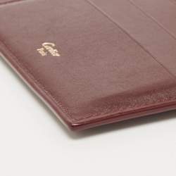 Pre Owned Cartier Burgundy Leather Card Holder