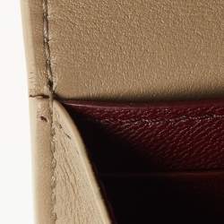 Pre Owned Cartier Beige Leather Must De Cartier Flap Card Case