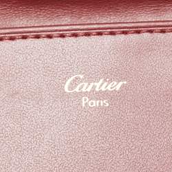 Pre Owned Cartier Burgundy Leather Must de Cartier Envelope Wallet