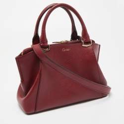Pre Owned Cartier Red Leather Mini C de Cartier Satchel
