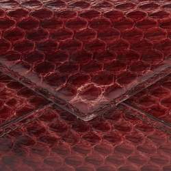 Pre Owned Cartier Burgundy Snakeskin Envelope Flap Wallet
