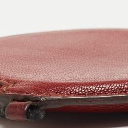Pre Owned Cariter Red Leather Round Coin Purse