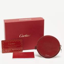 Pre Owned Cariter Red Leather Round Coin Purse