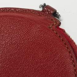 Pre Owned Cariter Red Leather Round Coin Purse
