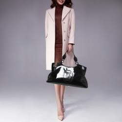 Pre Owned Cartier Black Patent Leather Medium Marcello de Cartier Bag