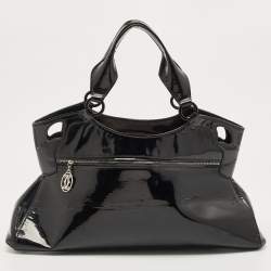 Pre Owned Cartier Black Patent Leather Medium Marcello de Cartier Bag