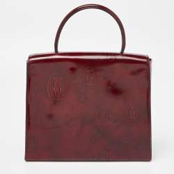 Cartier Red Patent Leather Happy Birthday Top Handle Bag