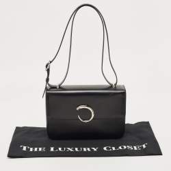 مملوكة مسبقًا Cartier Black Glossy Leather Panthere Shoulder Bag
