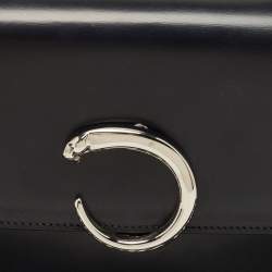 مملوكة مسبقًا Cartier Black Glossy Leather Panthere Shoulder Bag