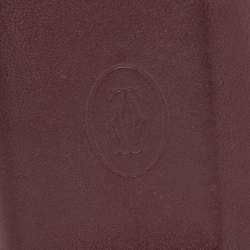 Pre Owned Cartier Burgundy Leather Must De Cartier Card Holder