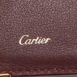 Pre Owned Cartier Burgundy Leather Must De Cartier Card Holder