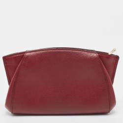 Pre Owned Cartier Red Leather C De Cartier Clutch