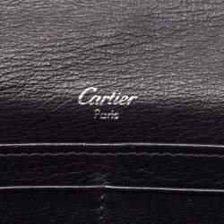Pre Owned Cartier Black Patent Leather Happy Birthday Continental Wallet
