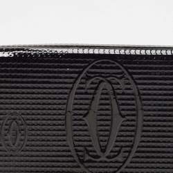 Pre Owned Cartier Black Patent Leather Happy Birthday Continental Wallet