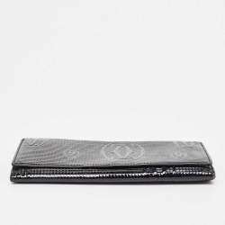 Pre Owned Cartier Black Patent Leather Happy Birthday Continental Wallet