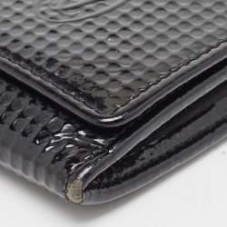 Pre Owned Cartier Black Patent Leather Happy Birthday Continental Wallet