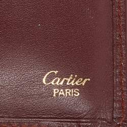 Cartier Burgundy Leather Must de Cartier Bifold Long Wallet