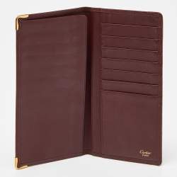 Cartier Burgundy Leather Must de Cartier Bifold Long Wallet