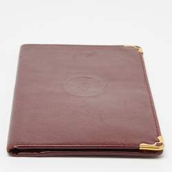 Cartier Burgundy Leather Must de Cartier Bifold Long Wallet