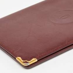 Cartier Burgundy Leather Must de Cartier Bifold Long Wallet