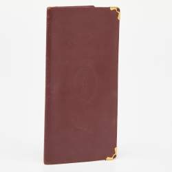 Cartier Burgundy Leather Must de Cartier Bifold Long Wallet