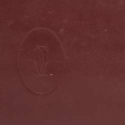 Pre Owned Cartier Maroon Leather Must de Cartier Wallet Organizer 