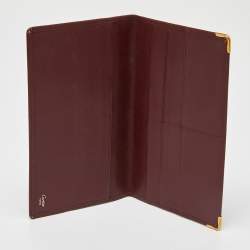 Pre Owned Cartier Maroon Leather Must de Cartier Wallet Organizer 