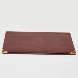 Pre Owned Cartier Maroon Leather Must de Cartier Wallet Organizer 
