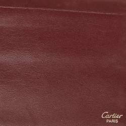 Pre Owned Cartier Maroon Leather Must de Cartier Wallet Organizer 
