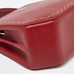 Pre Owned Cartier Red Leather Mini Guirlande De Cartier Top Handle Bag