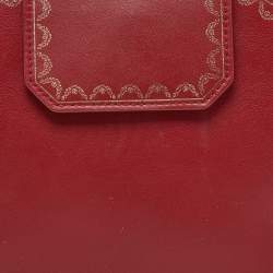 Pre Owned Cartier Red Leather Mini Guirlande De Cartier Top Handle Bag