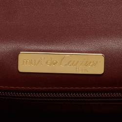 Pre Owned Cartier Burgundy Leather Must 21 de Cartier Flap Clutch