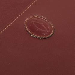Pre Owned Cartier Burgundy Leather Must 21 de Cartier Flap Clutch