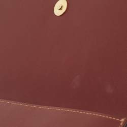 Pre Owned Cartier Burgundy Leather Must 21 de Cartier Flap Clutch