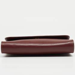 Pre Owned Cartier Burgundy Leather Must 21 de Cartier Flap Clutch
