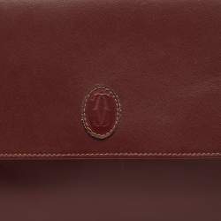 Pre Owned Cartier Burgundy Leather Must 21 de Cartier Flap Clutch