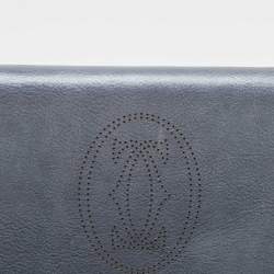 Pre Owned Cartier Grey Leather Marcello de Cartier Flap Wallet