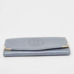 Pre Owned Cartier Grey Leather Marcello de Cartier Flap Wallet