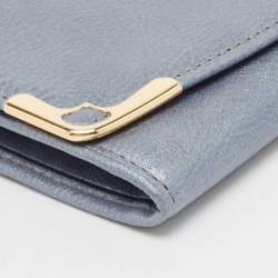 Pre Owned Cartier Grey Leather Marcello de Cartier Flap Wallet