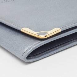 Pre Owned Cartier Grey Leather Marcello de Cartier Flap Wallet