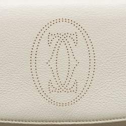 Pre Owned Cartier Cream Leather Marcello de Cartier Flap Wallet