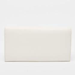 Pre Owned Cartier Cream Leather Marcello de Cartier Flap Wallet